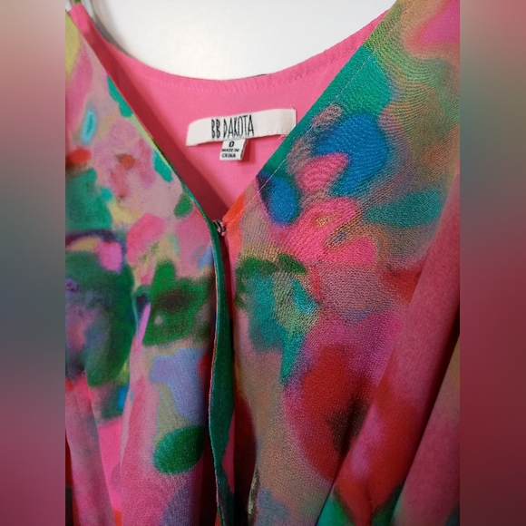 BB Dakota Spring Easter Floral Wrap Dress with Waist Belt - Picture 6 of 7